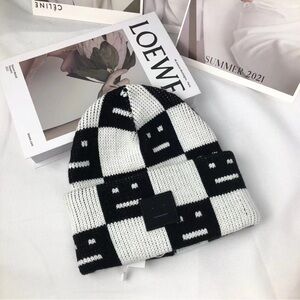 Acne Black and White Checkered Hat